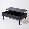 Tavolino da salotto con piano elevabile, colore nero