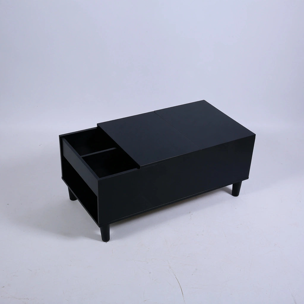 Tavolino da salotto con piano elevabile, colore nero