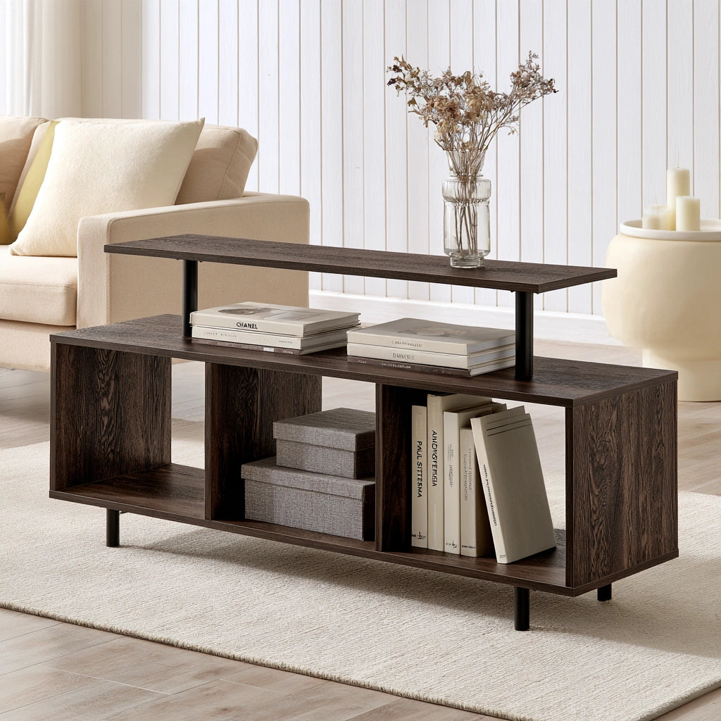 Mobile TV in legno, colore marrone chiaro