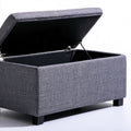 Pouf contenitore con rivestimento in tessuto, colore grigio