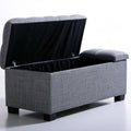 Pouf contenitore con rivestimento in tessuto, colore grigio