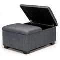 Pouf contenitore con rivestimento in tessuto, colore grigio